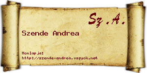Szende Andrea névjegykártya